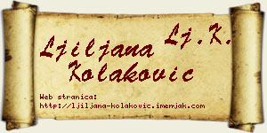 Ljiljana Kolaković vizit kartica